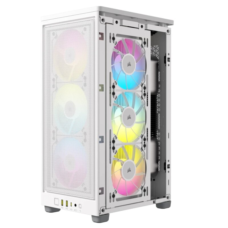 iCUE 2000D RGB AIRFLOW White Mini-ITX PC Case; 3x 2.5'' Drive Bays; Up to 360mm Radiator compatible; 2x 120mm fan incl (CC-9011247-WW) - Image 25
