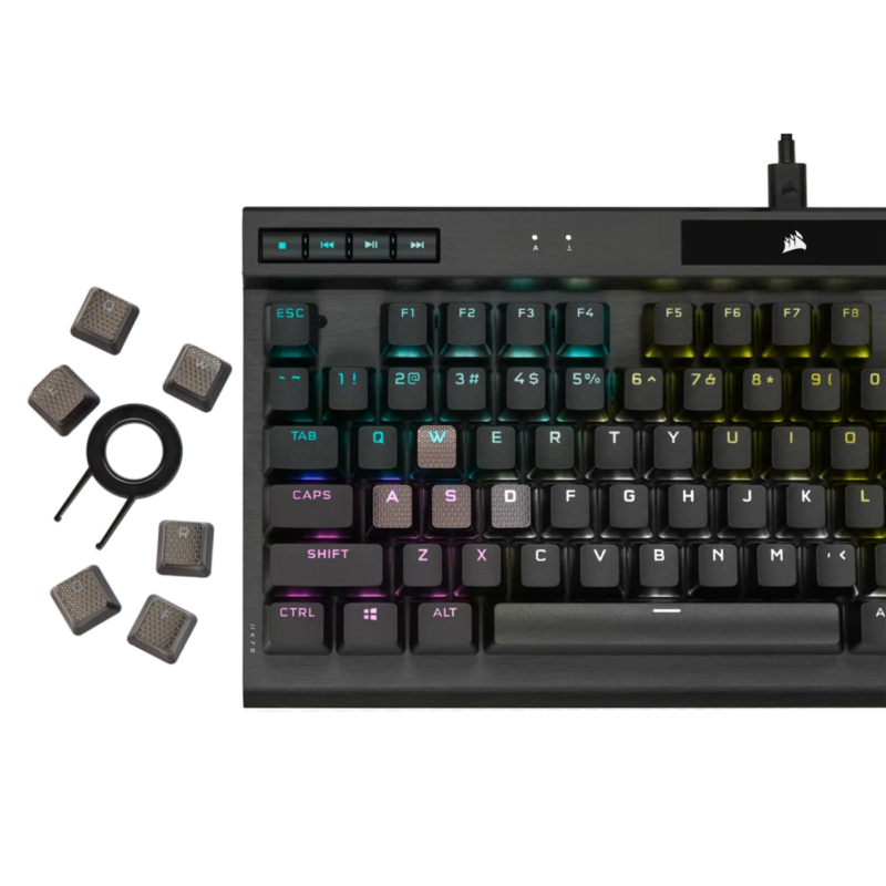 Corsair K70 RGB TKL Mechanical Gaming Keyboard; Backlit RGB LED; Cherry MX Speed Keyswitches; Black (CH-9119014-NA) - Image 2