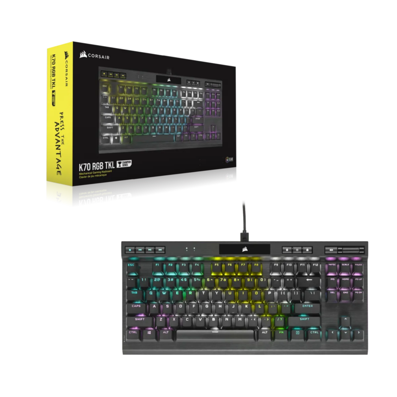 Corsair K70 RGB TKL Mechanical Gaming Keyboard; Backlit RGB LED; Cherry MX Speed Keyswitches; Black (CH-9119014-NA) - Image 9