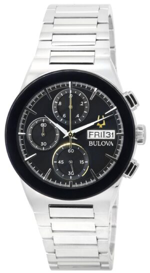 Bulova Millennia Modern Chronograph Black Dial Quartz 96C149 Men's Watch