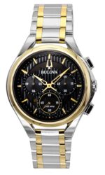 Bulova Curv Chronograph Two Tone Stainless Steel Black Dial Quartz 98A301 Men's Watch