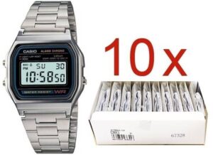 Casio Vintage Gent Silver **pack 10 Pcs** (A158WA-1DF-10) Unisex Watch_main