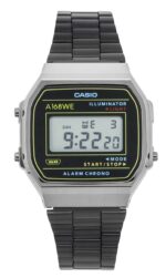 Casio Vintage Heritage Colors Stainless Steel Black Dial Quartz A168WEHB-1A Unisex Watch