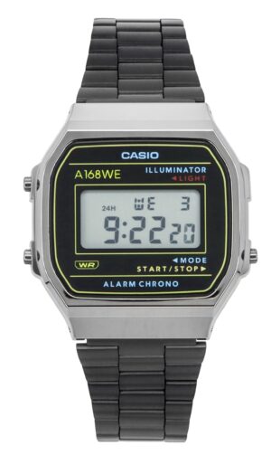Casio Vintage Heritage Colors Stainless Steel Black Dial Quartz A168WEHB-1A Unisex Watch