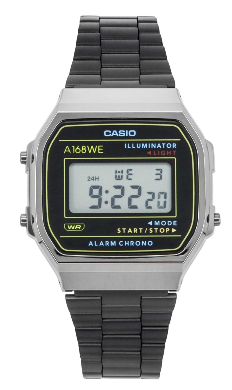 Casio Vintage Heritage Colors Stainless Steel Black Dial Quartz A168WEHB-1A Unisex Watch