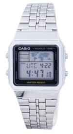 Casio Vintage World Time - Silver & Black (A500WA-1DF) Unisex Watch_main