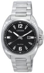 Citizen Endicott Stainless Steel Black Dial Eco-Drive AW1720-51E 100M Men's Watch