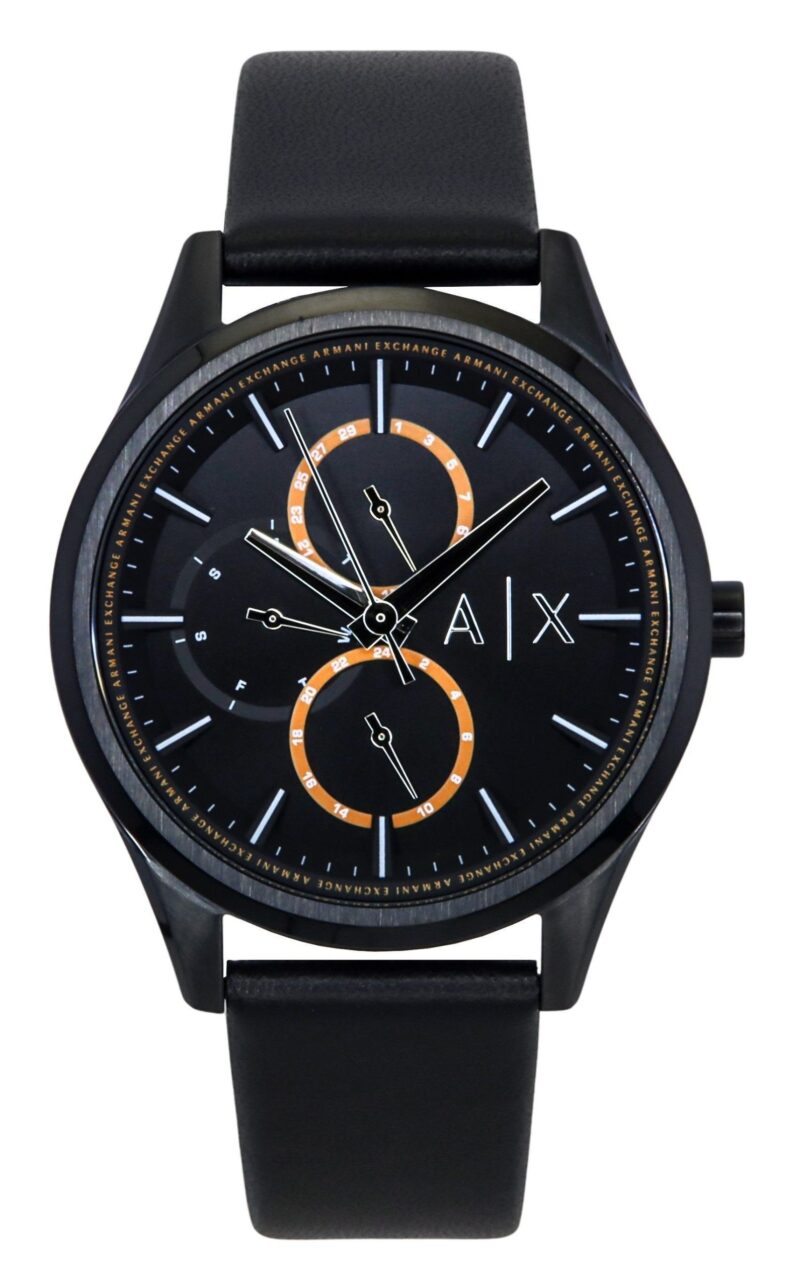 Armani Exchange Leather Strap Multifunction Black Dial Quartz AX1886 Men's Watch