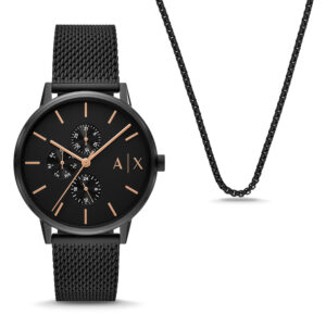 A|X Armani Exchange Men's Watch and Necklace Jewellery Set (AX7162SET)