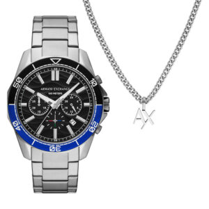 A|X Armani Exchange Men's Watch and Necklace Jewellery Set (AX7166SET)