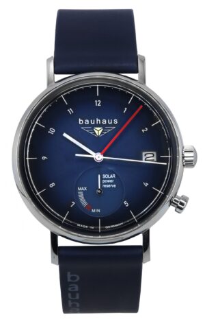 Bauhaus Classic Blue Leather Strap Dark Blue Dial Solar 21123 Men's Watch