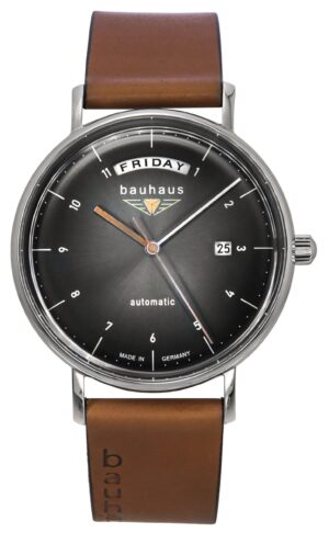 Bauhaus Classic Leather Strap Anthracite Dial Automatic 21622 Men's Watch