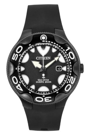 Citizen Promaster Eco-Drive Orca Polyurethane Strap Black Dial Diver's BN0235-01E 200M Men's Watch