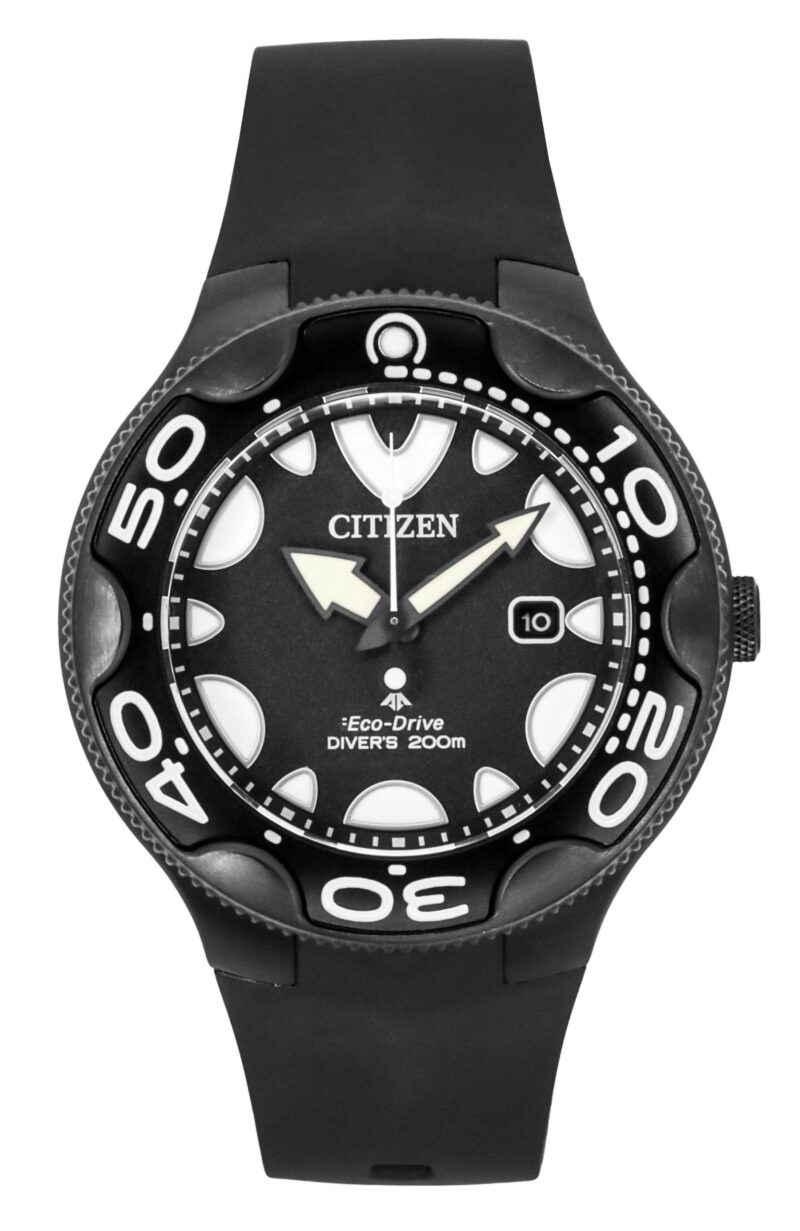 Citizen Promaster Eco-Drive Orca Polyurethane Strap Black Dial Diver's BN0235-01E 200M Men's Watch