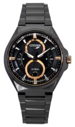 Citizen Attesa Moon Phase Super Titanium Black Dial Eco-Drive BU0065-64E 100M Men's Watch