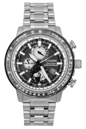 Citizen Promaster Geo Trekker Stainless Steel Grey Dial Eco-Drive BY3006-53H 200M Men's Pilot Watch