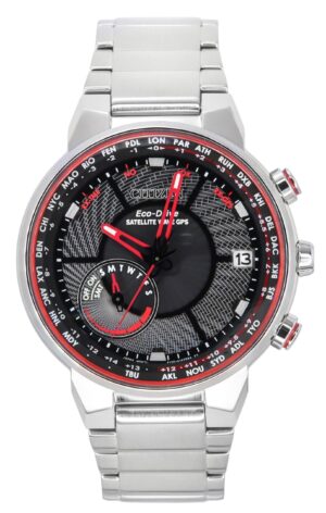 Citizen Eco-Drive Perpetual World Time Satellite Wave Black Dial CC3031-51E 100M Men's Watch