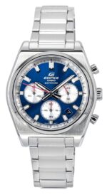 Casio Edifice Analog Chronograph Stainless Steel Blue Dial Quartz EFB-730D-2AV 100M Men's Watch