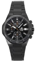 Casio Edifice Standard Analog Chronograph Stainless Steel Black Dial Quartz EFV-640DC-1AV 100M Men's Watch