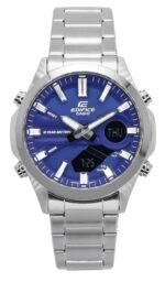 Casio Edifice Analog Digital Stainless Steel Blue Dial Quartz EFV-C120D-2A 100M Men's Watch