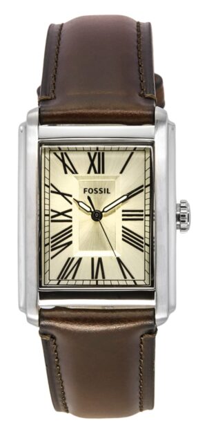 Fossil Carraway Leather Strap Cream Dial Quartz FS6012 Men's Watch