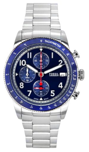 Fossil Sport Tourer Chronograph Stainless Steel Blue Dial Quartz FS6047 Men's Watch