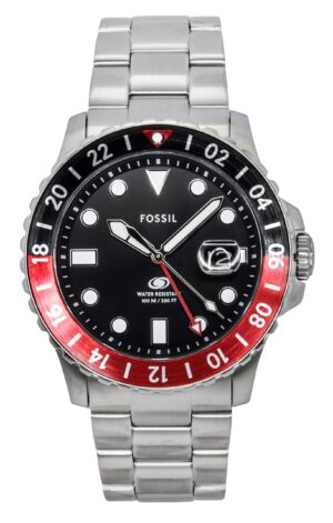 Fossil Blue GMT Stainless Steel Black Dial Quartz FS6092 100M Men's watch
