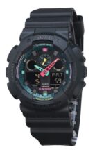 Casio G-Shock Analog Digital Multi Fluorescent Accents Series Resin Strap Black Dial Quartz GA-100MF-1A 200M Men's Watch