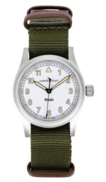 Hamilton Khaki Field Textile Strap White Dial Quartz H69301910 Unisex Watch