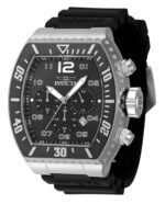 Invicta Pro Diver Chronograph Silicone Strap Black Dial Quartz 47282 100M Men's Watch