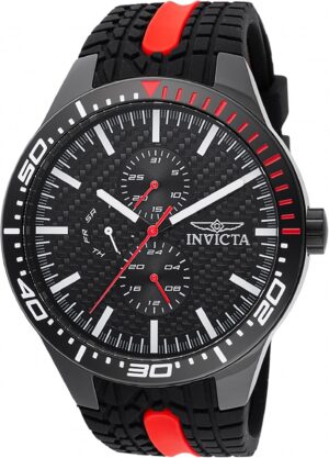 Invicta Racing Silicone Strap Black Dial Quartz 47553 Men's Watch