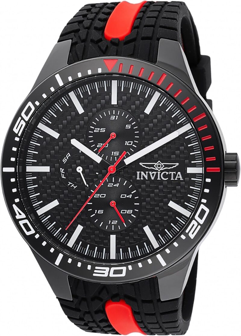 Invicta Racing Silicone Strap Black Dial Quartz 47553 Men's Watch