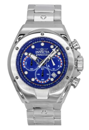 Invicta Racing Chronograph Stainless Steel Blue Dial Quartz 47745 Men's Watch
