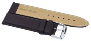 Dark Brown Ratio Brand Leather Watch Strap 22mm