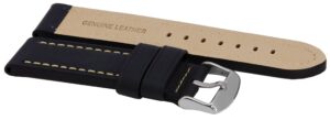 Black Ratio Brand Leather Strap 22mm For SKX007
