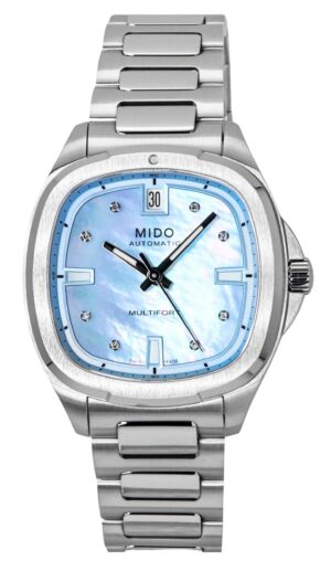 Mido Multifort TV 35 Diamonds Accents Blue Mother Of Pearl Dial Automatic M049.307.11.136.00 100M Women's Watch