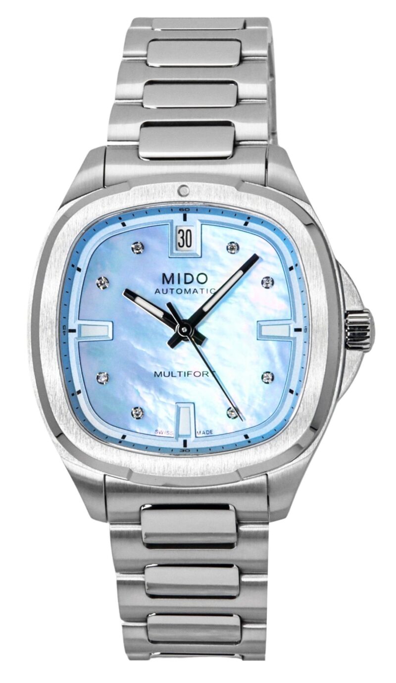 Mido Multifort TV 35 Diamonds Accents Blue Mother Of Pearl Dial Automatic M049.307.11.136.00 100M Women's Watch