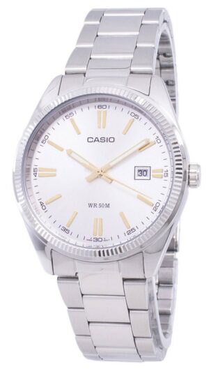 Casio Collection Date - Silver. Gold Indexes (MTP-1302D-7A2VDF) Men's Watch_main