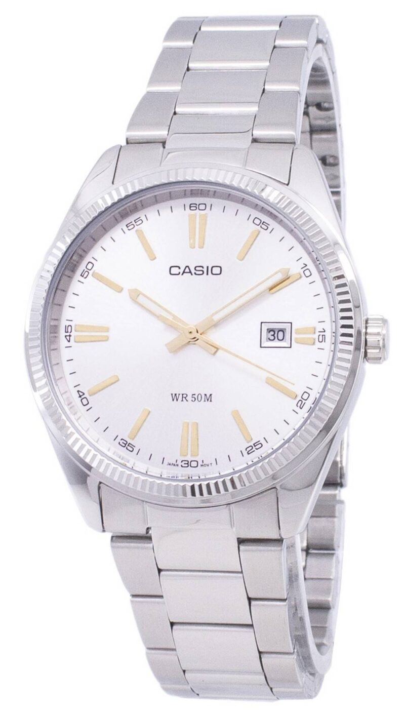 Casio Collection Date - Silver. Gold Indexes (MTP-1302D-7A2VDF) Men's Watch_main