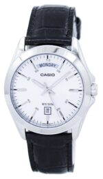 Casio Collection Day Date. Leather. White (MTP-1370L-7AVDF) Men's Watch_main