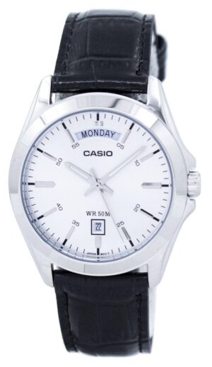 Casio Collection Day Date. Leather. White (MTP-1370L-7AVDF) Men's Watch_main