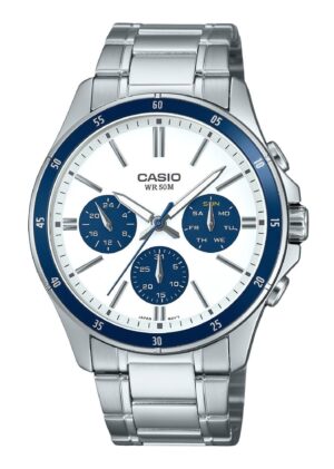Casio Standard Analog Ion Plated Stainless Steel White Dial Quartz MTP-1374D-7A2V Men's Watch