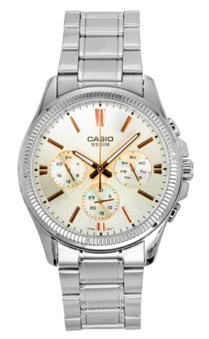 Casio Enticer Analog Stainless Steel Silver Dial Quartz MTP-1375D-7A2V Men's Watch