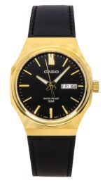Casio Standard Analog Leather Strap Black Dial Quartz MTP-E735GL-1AV Men's Watch