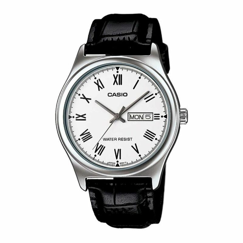 Casio Collection Day Date Romans. Leather - White (MTP-V006L-7BUDF) Men's Watch_main
