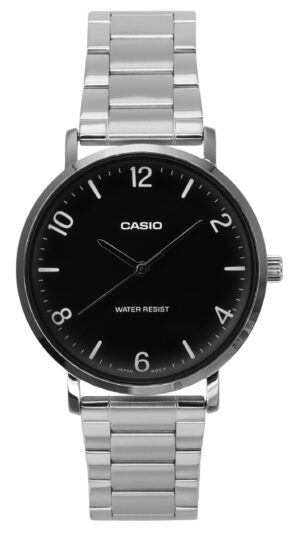Casio Standard Analog Stainless Steel Black Dial Quartz MTP-VT03D-1B Men's Watch