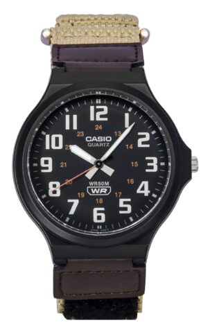 Casio Standard Analog Cloth Strap Black Dial Quartz MW-240B-5BV Men's Watch