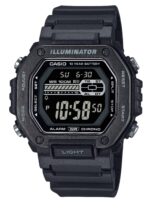 Casio Standard Digital Black Resin Strap Blue Dial Quartz MWD-110HB-1BV 100M Men's Watch
