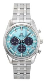 Orient Contemporary Chronograph Stainless Steel Sky Blue Dial Quartz RA-TX0304L Men's Watch