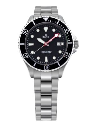 Ratio FreeDiver Sapphire Stainless Steel Black Dial Quartz RTFL800 200M Women's Watch